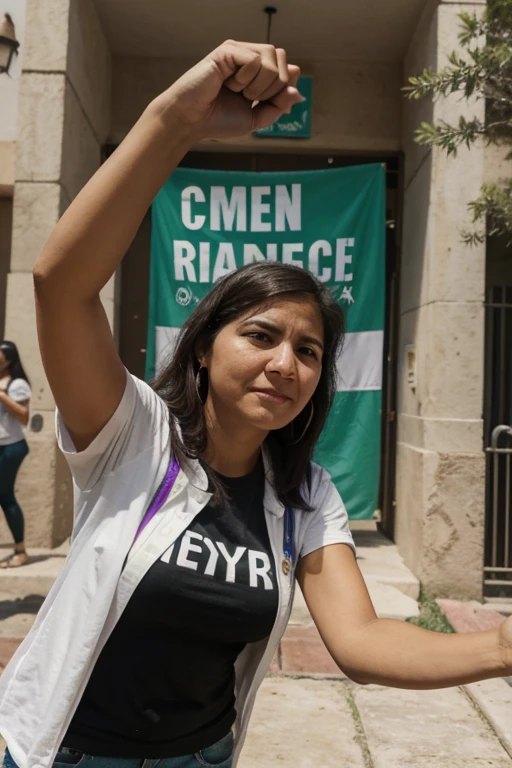Martha (Martha levanta su mano, joining the cry of resistance.) y dice Together, podemos detener a esta bestia de acero! Together, podemos proteger nuestro hogar! For a green San Antonio, por un futuro libre!¡San Antonio!¡San Antonio!San Antonio is not for sale!