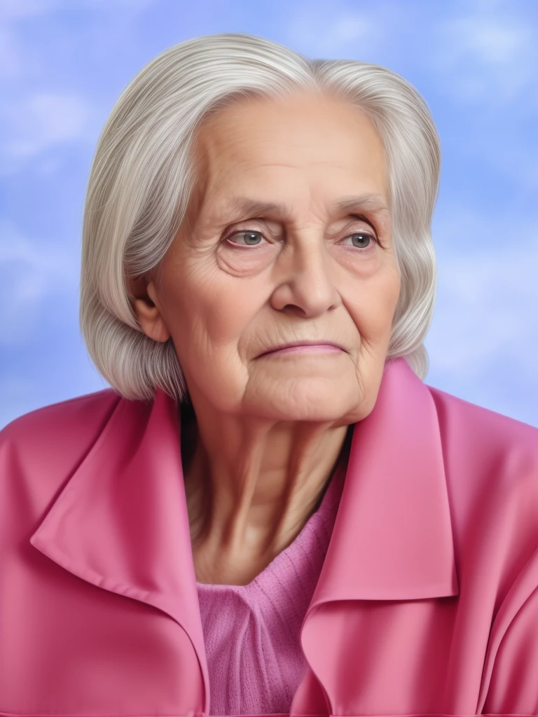 Photo of an old lady, grandmother 80 years old, pores, deep wrinkles, protruding hair, detailed glossy eyes, specular lighting, dslr, ultra quality. sharp focus, tack sharp, dof, film grain, Fujifilm XT3, crystal clear,