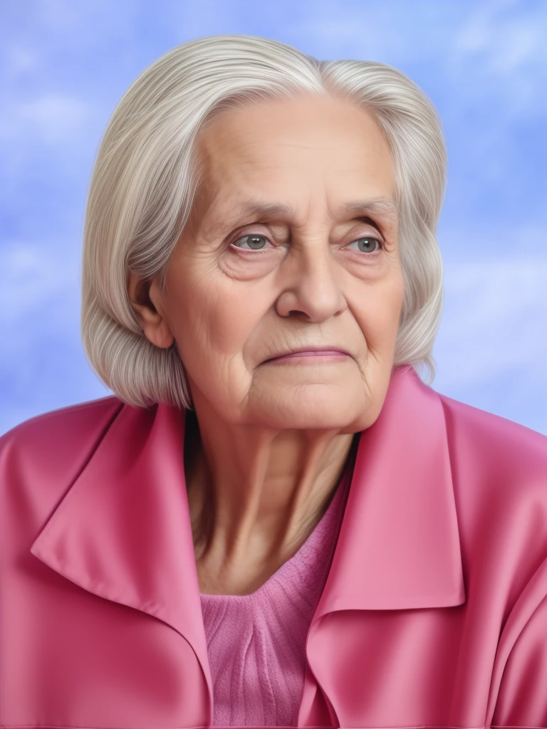 Photo of an old lady, grandmother 80 years old, pores, deep wrinkles, protruding hair, detailed glossy eyes, specular lighting, dslr, ultra quality. sharp focus, tack sharp, dof, film grain, Fujifilm XT3, crystal clear,