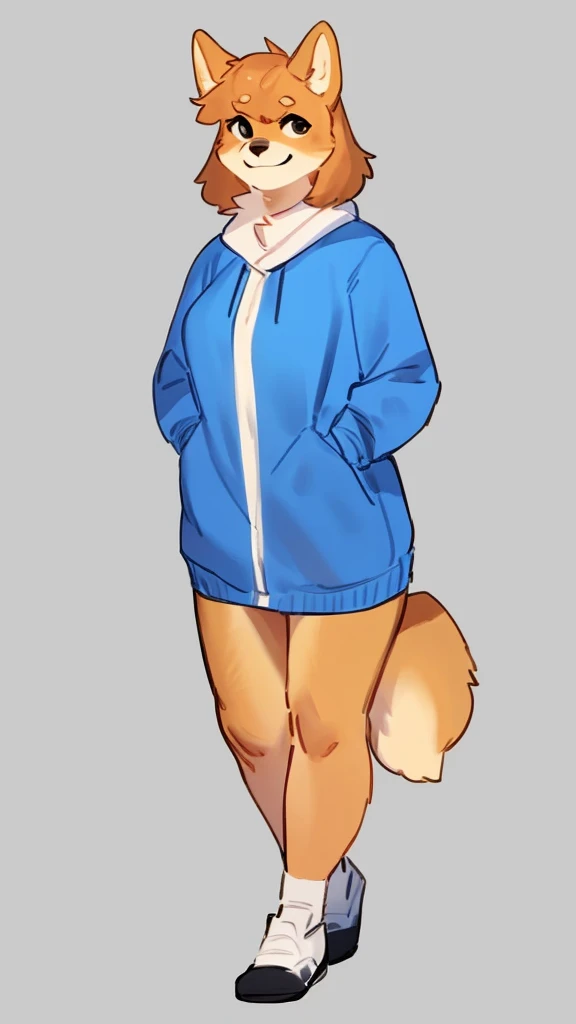 By bebebebebe, by lostgoose, by goonie-san, solo, standing, female, shiba inu, delgada , hair, smiling, happy, pricesa,