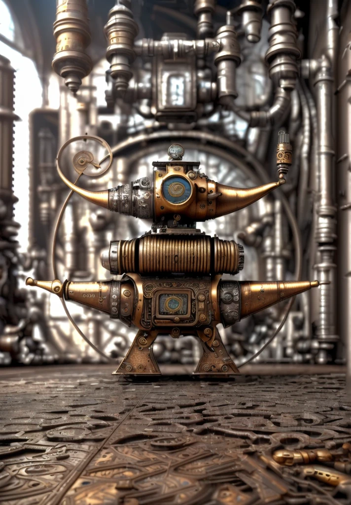 hay un objeto de metal con una llama, 3d, rendido, steampunk, art nouveau renderizado de octanaje, robot steampunk, arte digital steampunk, representado como un render 3d, renderizado en keyshot, airbrush rendering, ciber steampunk 8k 3d, pixar. renderizado de octanaje, Steampunk automaton. renderizado de octanaje, steampunk design, renderizado digital