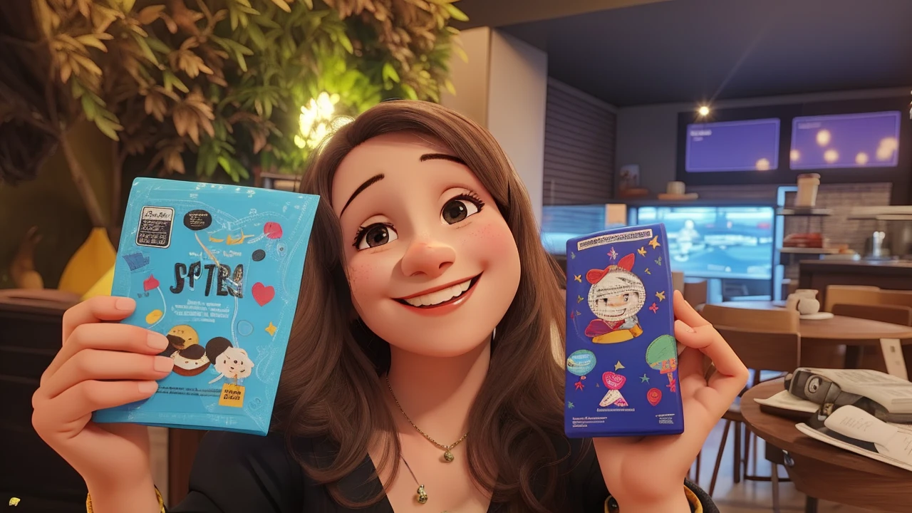 Uma mulher feliz e sorridente