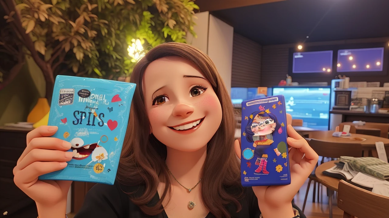 Uma mulher feliz e sorridente