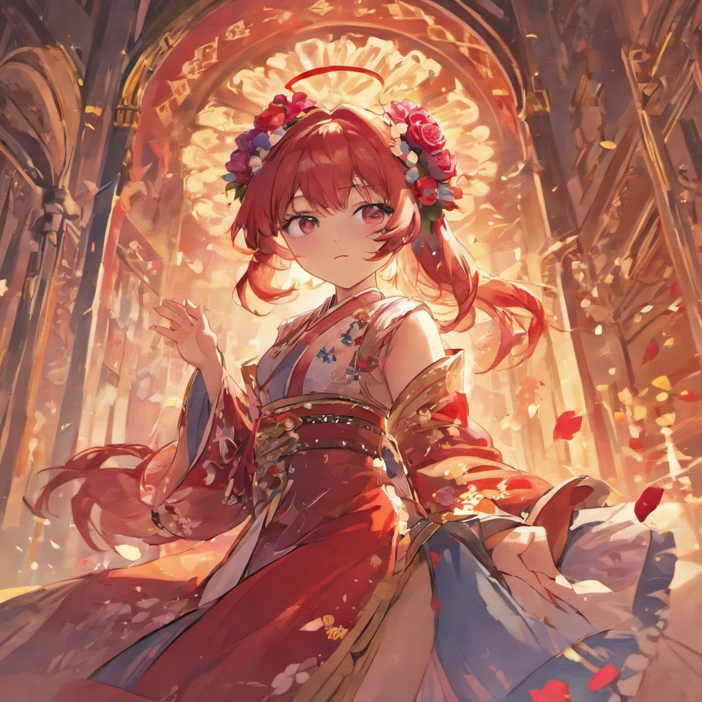 anime girl with a flower in her hair and a red rose in her hair, palace ， a girl in hanfu, guweiz, keqing from genshin impact, characters from azur lane, artwork in the style of guweiz, ayaka genshin impact, from the azur lane videogame, onmyoji detailed art, azur lane style