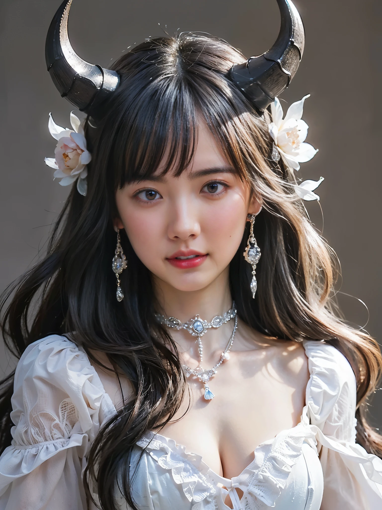 (8k、RAW Photos、highest quality、masterpiece:1.2)、(Realistic、Realistic)、1 girl、((Black Bikini、Frills、Large Breasts、View from the front、stage、Kneeling))、Lots of eyelashes、Glowing eyelids、skeletally correct