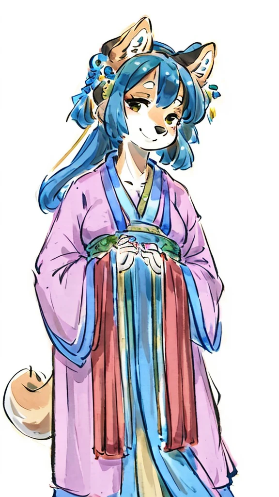 By bebebebebe, by lostgoose, by goonie-san, solo, standing, female, shiba inu, delgada , hair, smiling, happy, pricesa, ropa de la realeza japon