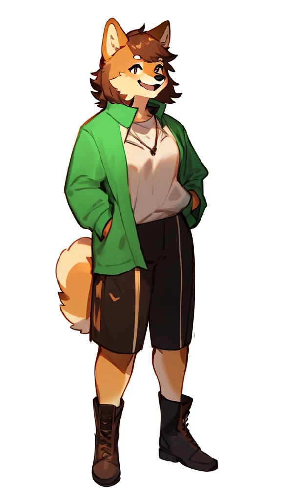 By bebebebebe, by lostgoose, by goonie-san, solo, standing, female, shiba inu, delgada , hair, smiling, happy, pricesa, ropa de la realeza full body referencia
