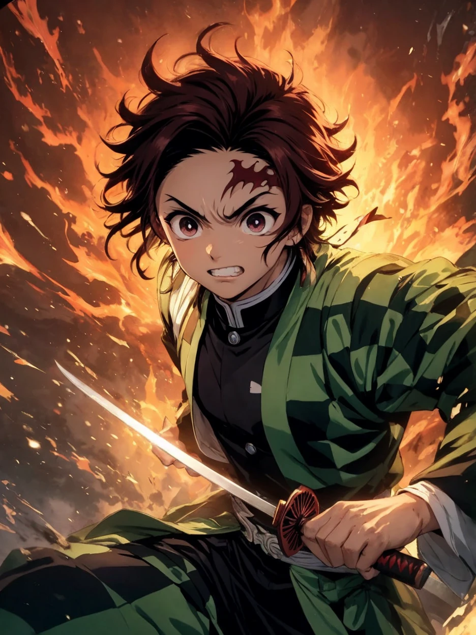 Demon Slayer Tanjiro 17 years cute boy handsome look like Japanese boy real life