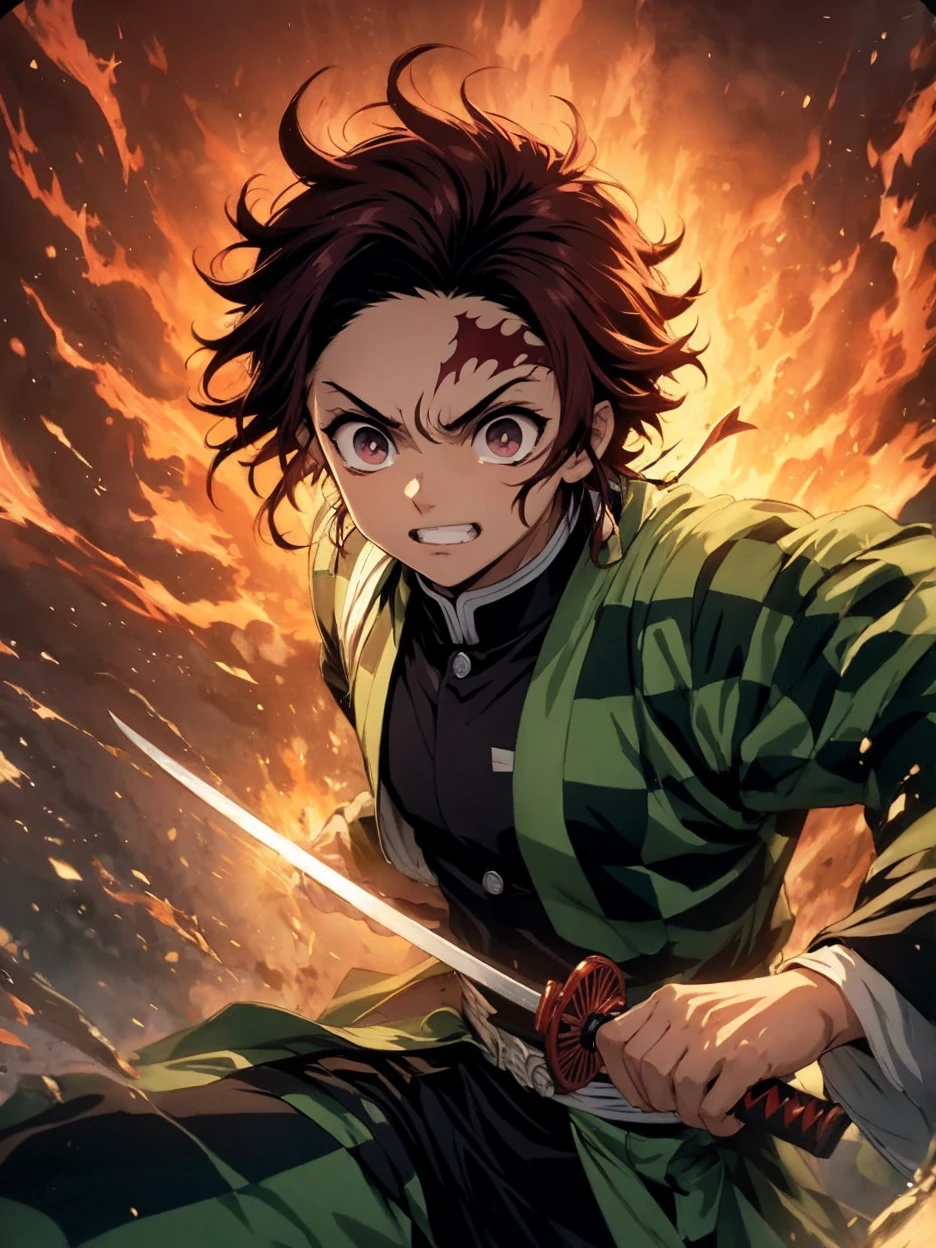 Demon Slayer Tanjiro 17 years cute boy handsome look like Japanese boy real life