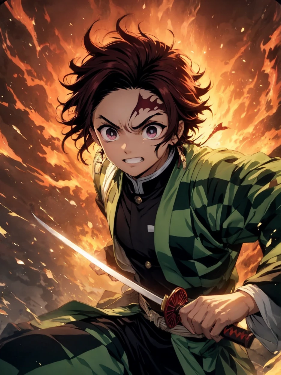 Demon Slayer Tanjiro 17 years cute boy handsome look like Japanese boy real life
