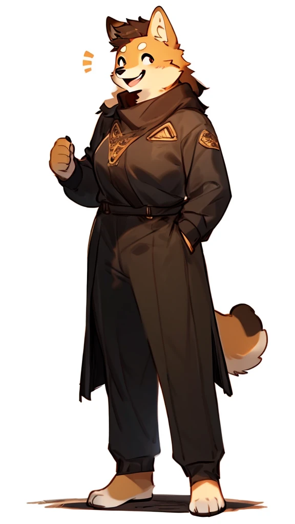 By bebebebebe, by lostgoose, by goonie-san, solo, standing, female, shiba inu, delgada , hair, smiling, happy, pricesa, ropa de la realeza full body referencia