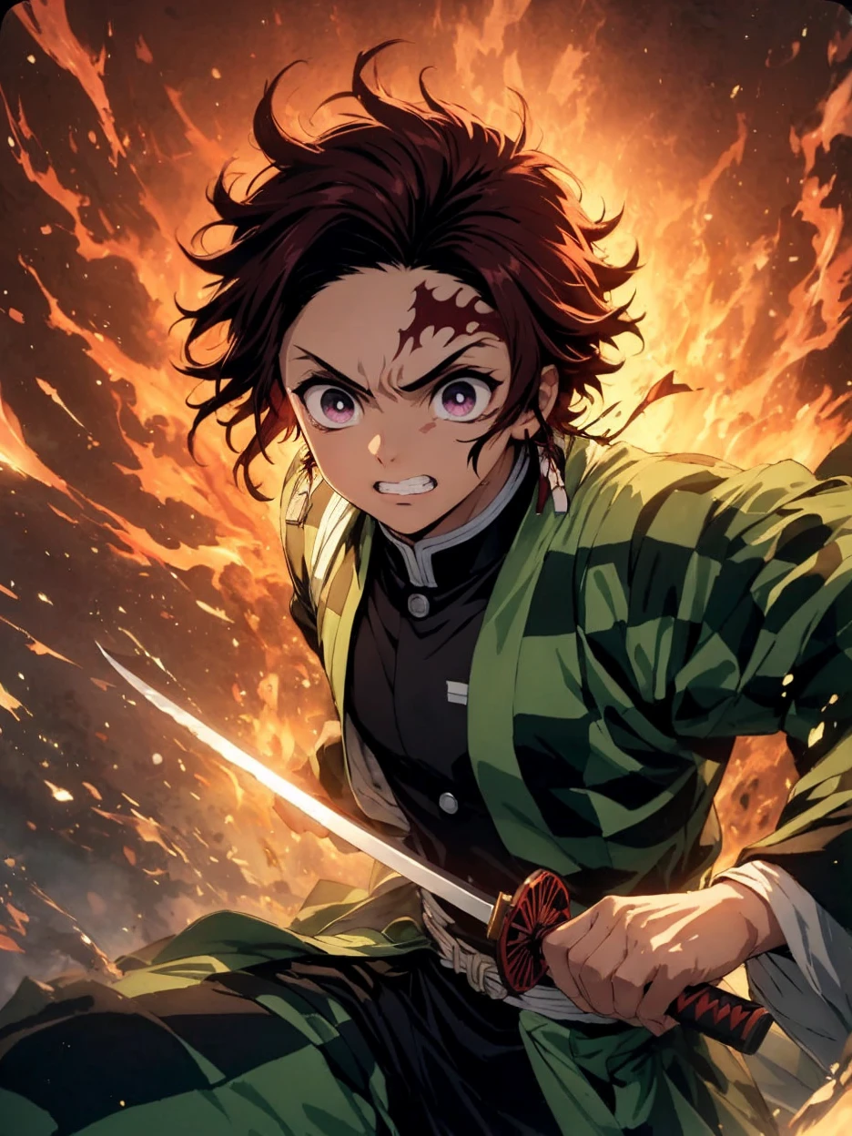Demon Slayer Tanjiro 17 years cute boy handsome look like Japanese boy real life