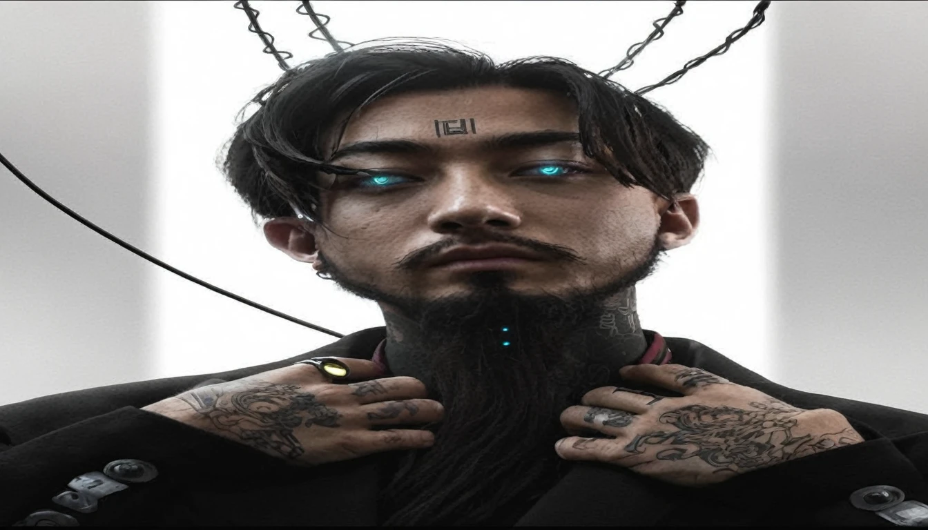 Cyberpunk man.hair man bun
