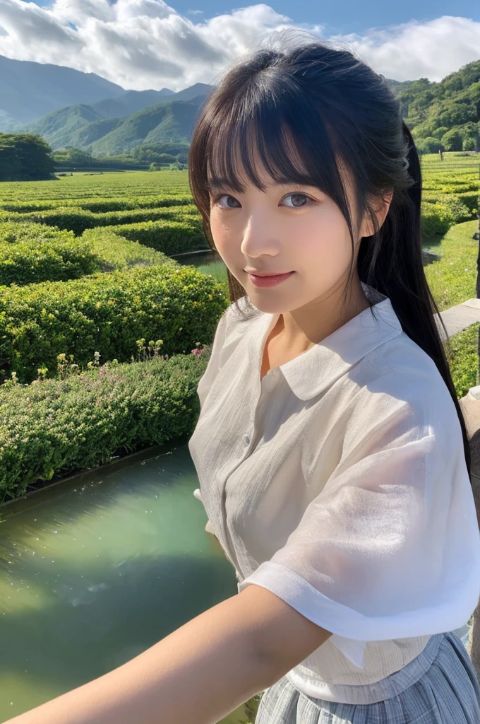 ((Highest quality)), ((masterpiece)), (detailed),Perfect Face,Japanese,landscape,Beauty,Small cleavage,cute