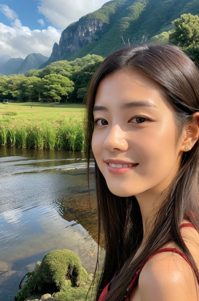 ((Highest quality)), ((masterpiece)), (detailed),Perfect Face,Japanese,landscape,Beauty,cute,Upper Body