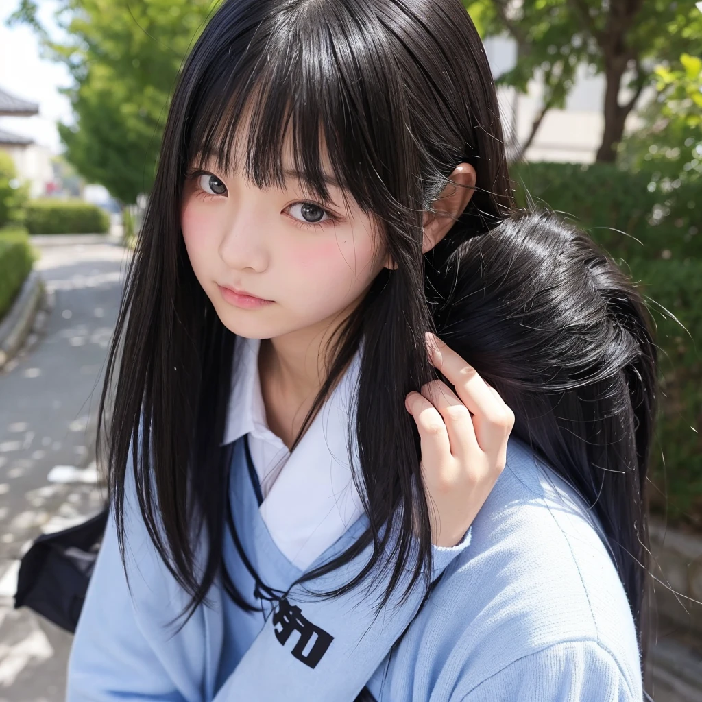 Japanese Girls、Black Hair、Long Hair、Wearing 、Blushing、School、One person