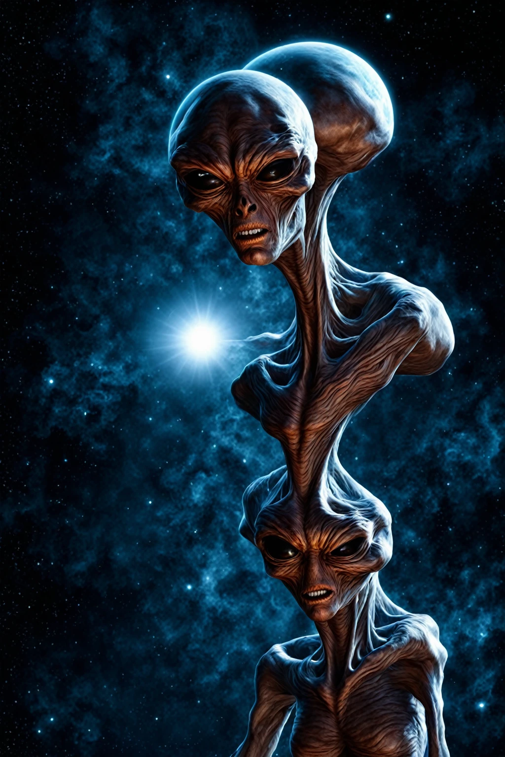 weird alien in realistic way in cosmos