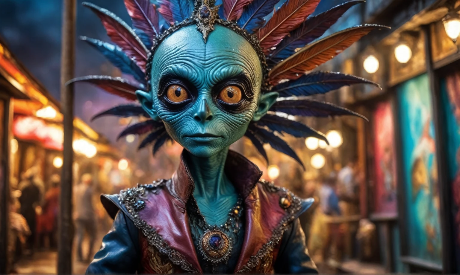 full-body-shot,niobium Manganite (The Alien Entity:Caribbean:0.5), wants eat,survival in Carnival Row,half-blode Pix,Cinematic,soft colors, Technicolor,natural skin textures, hyper realism, hyper detailed,Extremely detailed,High contrast,Masterpiece,Realistic,Ultra Detailed, intricate details,realistic humid leather,extremely intricate,Epic Realistic, cinematic style,irina yermolova,high contrast,HDR,extremely detailed, [deep night landscape],masterpiece,intricate details,faded,eyes extremely detailed, high detailed eyes,8k resolution,RAW,retina, Nikon Z9,complex background