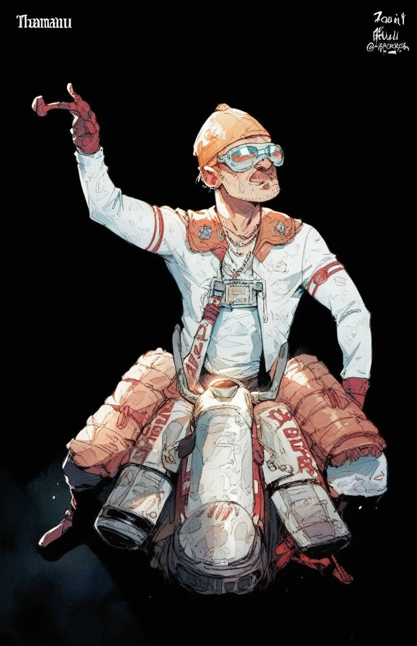 Hanuman ridding a motorcycle