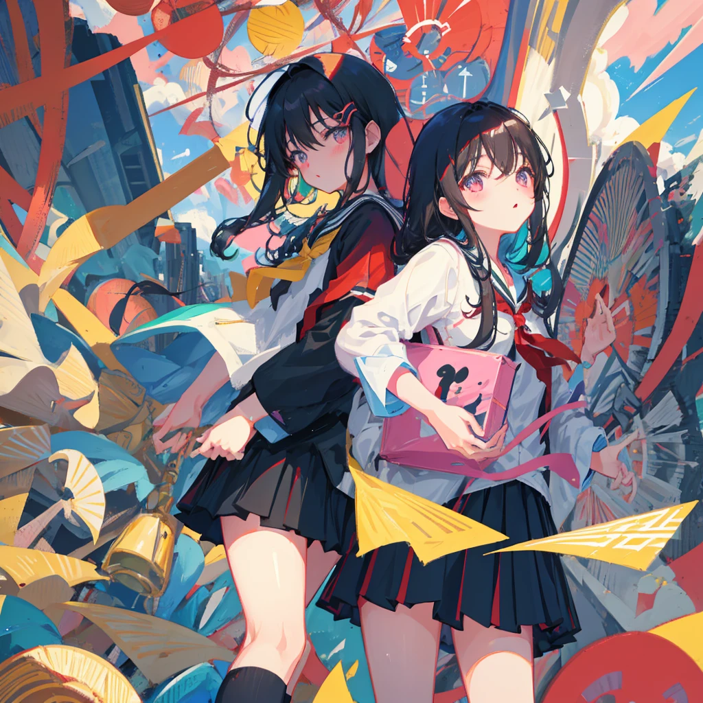Japanese Girls、Black Hair、Long Hair、wearing student uniform,Blushing、School、One person