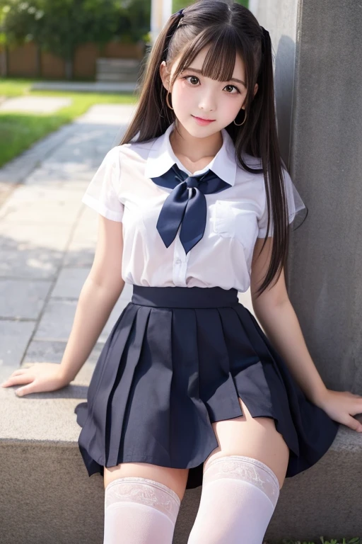 Cute Girls、high school girl、See-through、mini skirt、stockings、sit