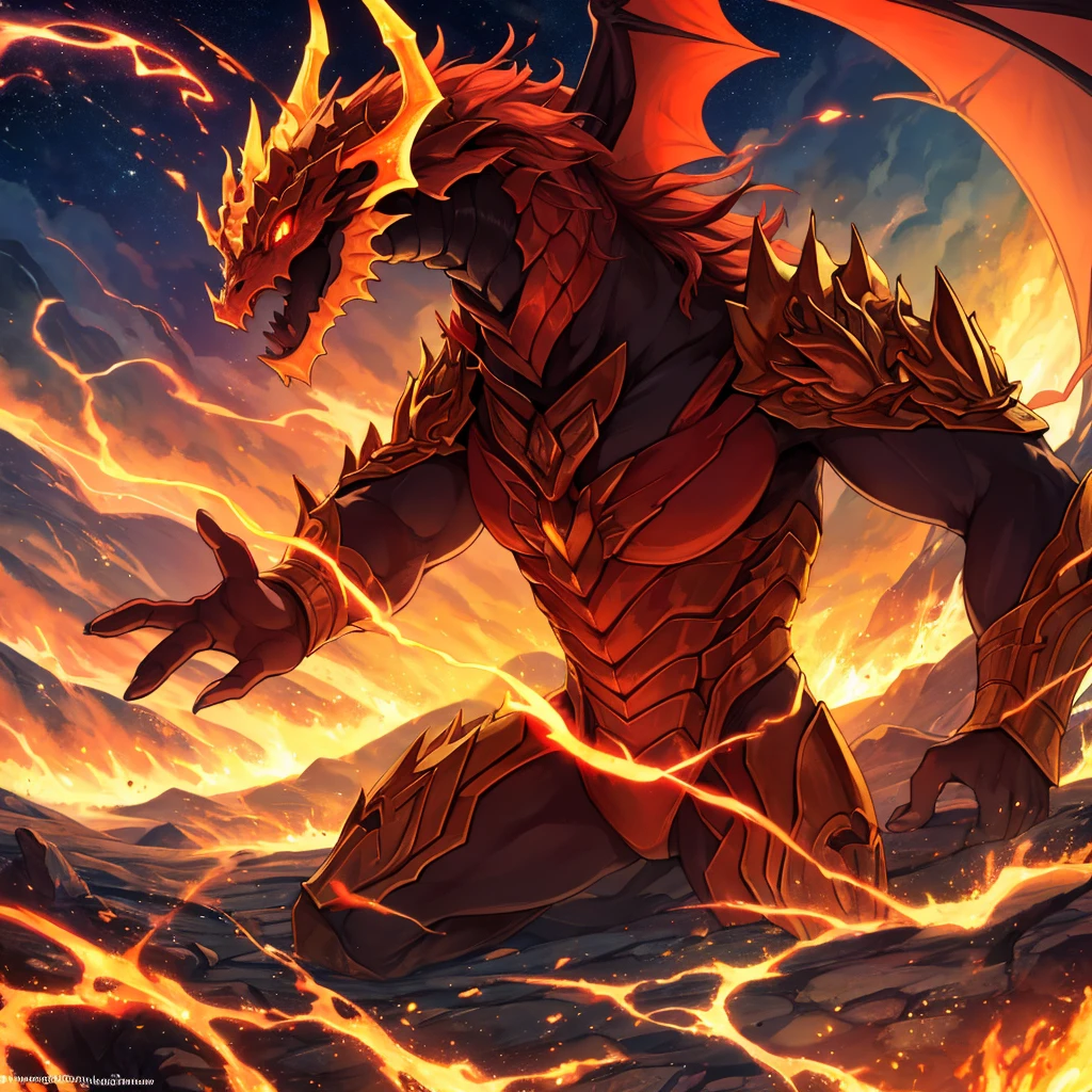 No alto de uma montanha enevoada, the Fire Dragon stands imposingly, with its glistening scales and flaming eyes that seem to reflect the power of dormant volcanoes. Suas asas imensas, quando abertas, cover the sky like an impending storm, spreading intense heat that causes the surrounding vegetation to wither instantly. Com um rugido que reverbera pelas cavernas e vales, he declares his sovereignty over the territory, assustando qualquer criatura que ouse se aproximar. Your fire is not just destruction, but also the source of life for his followers, who see in the dragon a living god, venerando-o com oferendas e rituais ancestrais. Em seu covil, guardado por uma horda de tesouros brilhantes, ele repousa sobre montanhas de ouro, esmeraldas e rubis, accumulated over centuries of conquests. Lendas sussurram que, Beyond his brute force, the Fire Dragon has ancient knowledge, capaz de desvendar os segredos mais profundos do universo. This knowledge is protected by enigmas and challenges that only the bravest and most intelligent dare to face. Entre os povos das redondezas, Stories about heroes who tried to defeat or tame the dragon are told with reverence, but they all failed before the majesty and power of the Fire Dragon. He represents the pinnacle of strength and wisdom, uma criatura que transcende o tempo e a mortalidade, reminding everyone of human fragility in the face of the magnificence of indomitable nature. Every sunrise is a reminder of your presence, as the sky turns red, como se o mundo inteiro estivesse sob seu olhar vigilante.