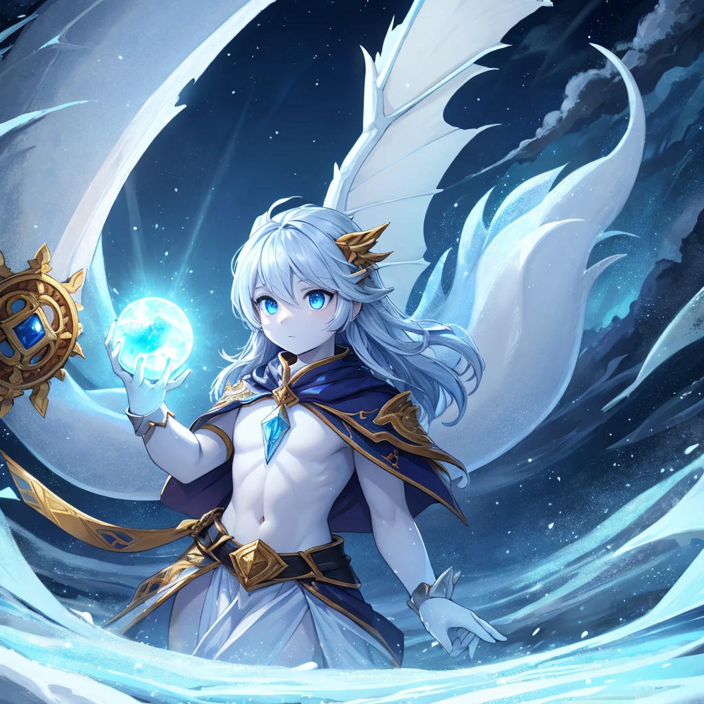 On a vast ice plain, onde o vento uiva incessantemente, inhabits the Ice Dragon, uma criatura majestosa de escamas cintilantes como diamantes. Seus olhos, blue like the polar sky, They seem to pierce the soul of anyone who dares to face them. Com um bater de asas, it kicks up snowstorms that obscure the horizon and turn the landscape into a white, inhospitable desert. Its icy breath is capable of freezing everything it touches., criando esculturas de gelo que reluzem sob a luz do sol. A cada inverno, your presence becomes stronger, as if the cold itself emanated from his colossal body. The inhabitants of nearby regions revere him as a deity, giving him the power to control the seasons and protect his lands from invaders. Em seu covil, uma caverna de gelo adornada com estalactites brilhantes, it holds ancient secrets and relics of forgotten ages. They say your heart is made of a magic crystal, capable of granting immortality to those who manage to achieve it, but no mortal has ever returned to tell the tale. The bravest warriors tried to defeat him, driven by ambition or the need to save their people from eternal winter, but they all succumbed to the Ice Dragon&#39;s overwhelming power. Its ancient wisdom is transmitted through legends and myths, that warn about the relentless fury of winter and the importance of respecting the forces of nature. Quando ele desliza silenciosamente sobre as geleiras, It&#39;s as if the world itself bows before him, reconhecendo sua supremacia. Each aurora borealis is seen as a sign of your constant vigil, lembrando a todos da beleza e do perigo ocultos nos recantos mais gelados do planeta.
