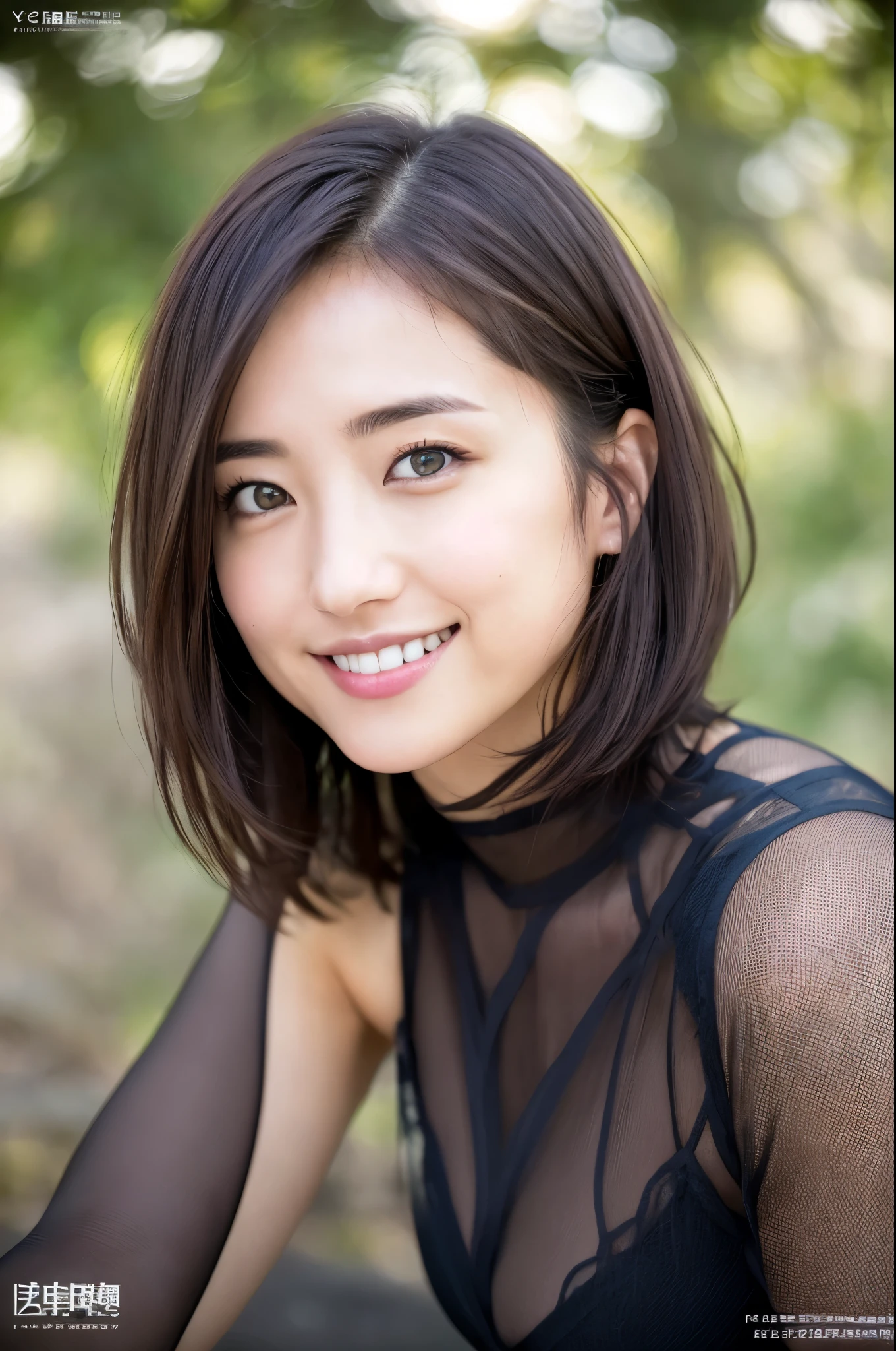 You are a professional gravure photographer.。future、Beautiful Eyes、 ((Highest quality)), Clear contours, Woman with beautiful face, (((One Girl,alone))), ((Beautiful Eyes)), Sex Appeal,Albedo and Specular Maps、Accurate simulation of lightweight material interactions、Very Short Hair、smile、Show off your thighs、Cyber Girl、