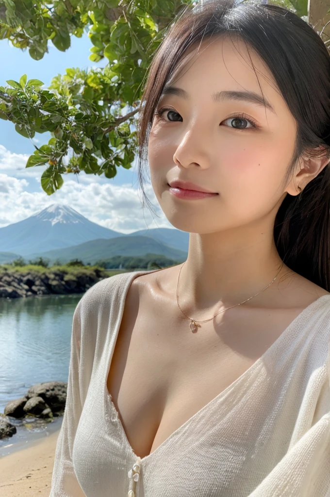((Highest quality)), ((masterpiece)), (detailed),Perfect Face,Japanese,landscape,Beauty,Small cleavage