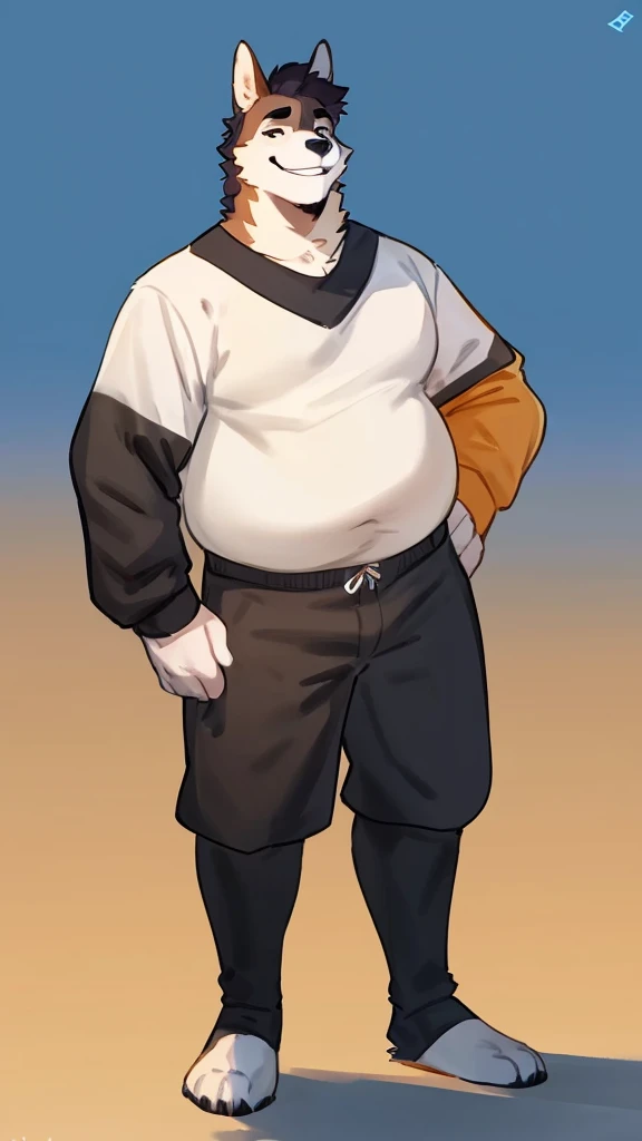 By bebebebebe, by lostgoose, by goonie-san, solo, standing, masculino,lobo , chubby, hair, smiling, happy, esquimal ,