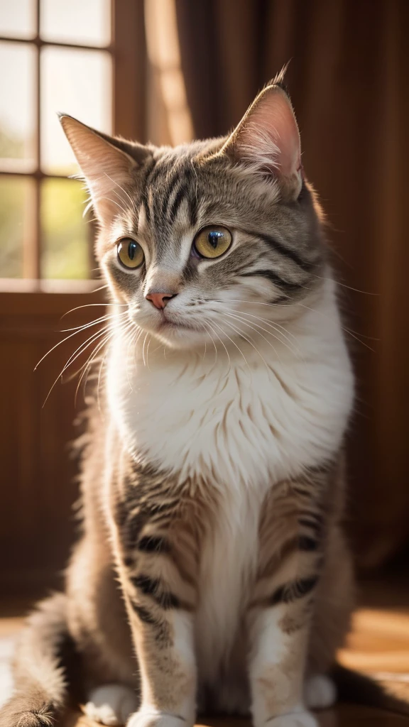 a cute cat, grooming itself, detailed fur, adorable feline, soft and fluffy, warm lighting, intricate details, photorealistic, high resolution, masterpiece, 8k, beautiful eyes, detailed whiskers, cute expression, serene atmosphere, natural environment, (best quality,4k,8k,highres,masterpiece:1.2),ultra-detailed,(realistic,photorealistic,photo-realistic:1.37),hdr,uhd,studio lighting,ultra-fine painting,sharp focus,physically-based rendering,extreme detail description,professional,vivid colors,bokeh,portrait