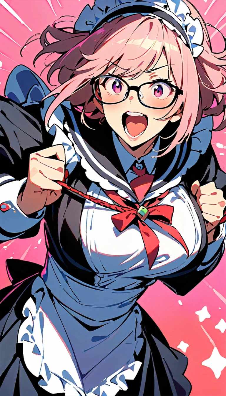 (high quality, 8k, 4K, High Contrast, masterpiece:1.2, 最high quality, Best aesthetics), (Dynamic Angle), ((1 female)), erotic, sexy, Mature Body, ＪＫ, , Braiding, Glasses, sexyなlips, Excited, chairman, Sailor suit:1.2, Open your mouth., (Best image quality),(Hair is pink、Drill Twin、Maid clothes）,(Master&#39;s Work),(Super detailed),(詳細なeyeの描写:1.0),(Lens flare:1.0),(Movie Posters:1.0),(Tarot Border:1.0),Portraitureは中央に配置されます,(close:1.0),(nagative space:0.8),(Negative space:1.6),(alone),(colorfulに浮かぶ {Wind|Water magic|ink|crystallizations|ice|fire|inflammation|lightning|web|rock|sand|particle|光のfire花|Blood}:1.0),(colorfulなものが多い {Soap bubble|cloud|Thorn|spike|Grapevine|current|spiral|barely|wing|Tattoo|Cube|octahedron}:1.0),(floating {red|green|green|Aqua|purple|yellow|black|white|gray|Pink|orange|lime} {ribbon|Fater|particle|blade|water滴|Snow Flower|soft ball}:1.0),({crystallization|ice|fire|inflammation|Wind|water|Earth|stone|space|musical|Sonic|Vortex} {magic|wing}:1.0), ({Ray Tracing,Shine|Speckled sunlight,light,Caustics|night,Black Theme|mysterious,Creepy|easy going,pastel}:1.2), ({colorful|Sparkling|Multicolor}:1.0),(Beautiful sparkle:1.0),({Leaning forward|Lean back|Tilt to the side|}:1.2),{(smile:1.0)|(False Smile:1.0)|(Stern expression:1.0)},({small|small||lips,eyelash}:1.0),{(Open your mouth:1.0)|(Mouth closed:1.0)|},({eyelash|eye shadow||}),{片eyeを閉じて|||},(),({From below|From above|From the side From the side|From behind|Face-to-face viewer}:1.3),(Hello:1.3),(Tilt your head:1.0),(Dynamic pose:1.1),,({red|green|green|Aqua|purple|yellow|black|white|gray|Pink|orange|lime} {armor|dress|Collared shirt|suit|Costume}:1.0),({formal|army|Techwear|Urban style|casual,casual clothes|Fantasy,Magister|wild,Tribe|SF,Futuristic}),({Checked skirt|Layered skirt|Fluffy dresses|tights|pants|Shorts}),({red|green|green|Aqua|purple|yellow|black|white|gray|Pink|orange|lime} {eye|eye|student}:1.4),,,,{Length jacket|Blazer jacket|Cape|sweater|tie||},{(Floating Cape:1.0),|}({Fox Ears, Fox Girl|吸Blood鬼, Bat Wings|Pointed Ears,(Fairy:0.5)||}:1.1),({Abstract background|city,Skyscraper|forest,garden|city|shrine|cave,underground|Swamp|lake|winter|Alien planets|}:1.4),({indoor,internal|屋outside,outside}:1.1),,({Sitting|flight|Jump|lay|Are standing|Are standing on one leg}:1.1),({Skin of color|white skin|green skin|greenwhiteい肌|By thing|Shiny skin|blackい肌||}:1.1),({Full Body Lesbian|Upper Body|Portraiture|}:1.25),{tooth, 皮のtooth|Tongue Stock|Frowning|lipsを噛む|Thinking|||||}, {虚ろなeye| student in symbol shapes, Heart-shaped student| Slit pupil, + +|||||}, (pink hair, twin tails twin drill, show your forehead, blue eyes, White frilled white headband, slanted eyes, smile, long sideburns, curled bangs, neck ribbon, Forehead, amount),

