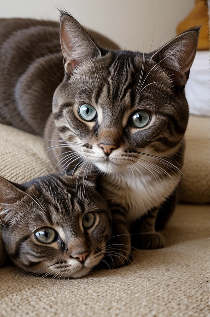 Mignon petit monstre poilu avec des yeux de chat botté 