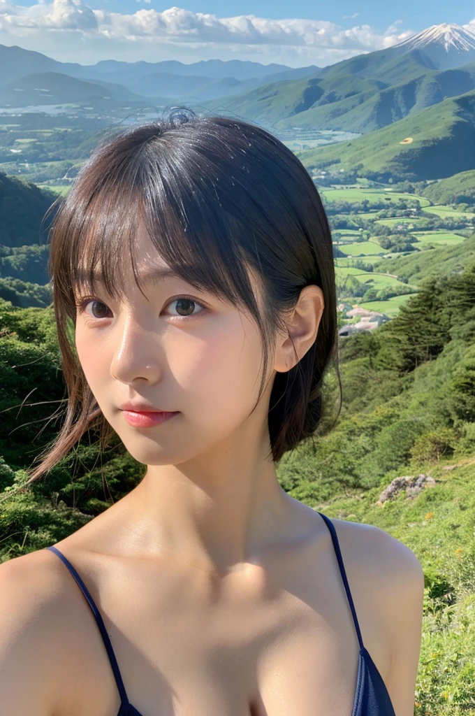 ((Highest quality)), ((masterpiece)), (detailed),Perfect Face,Japanese,landscape,Beauty,Small cleavage,cute