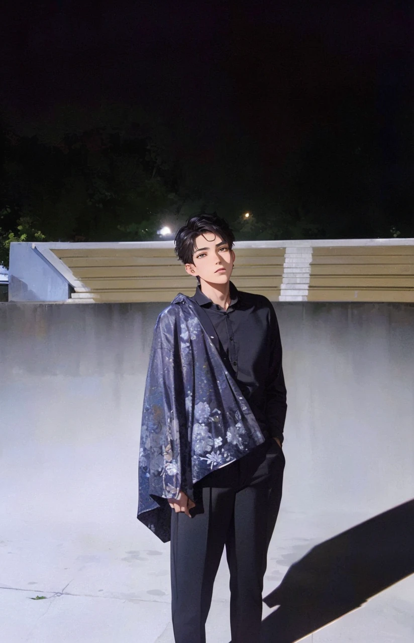 (absurderes、A high resolution、ultra - detailed、hdr)、tmasterpiece、top-quality、Libido boy、solo、A handsome、short detailed hair、whaite hair、finely eye and detailed face、Casual clothing、Real shadows、joy、Connect the ears、