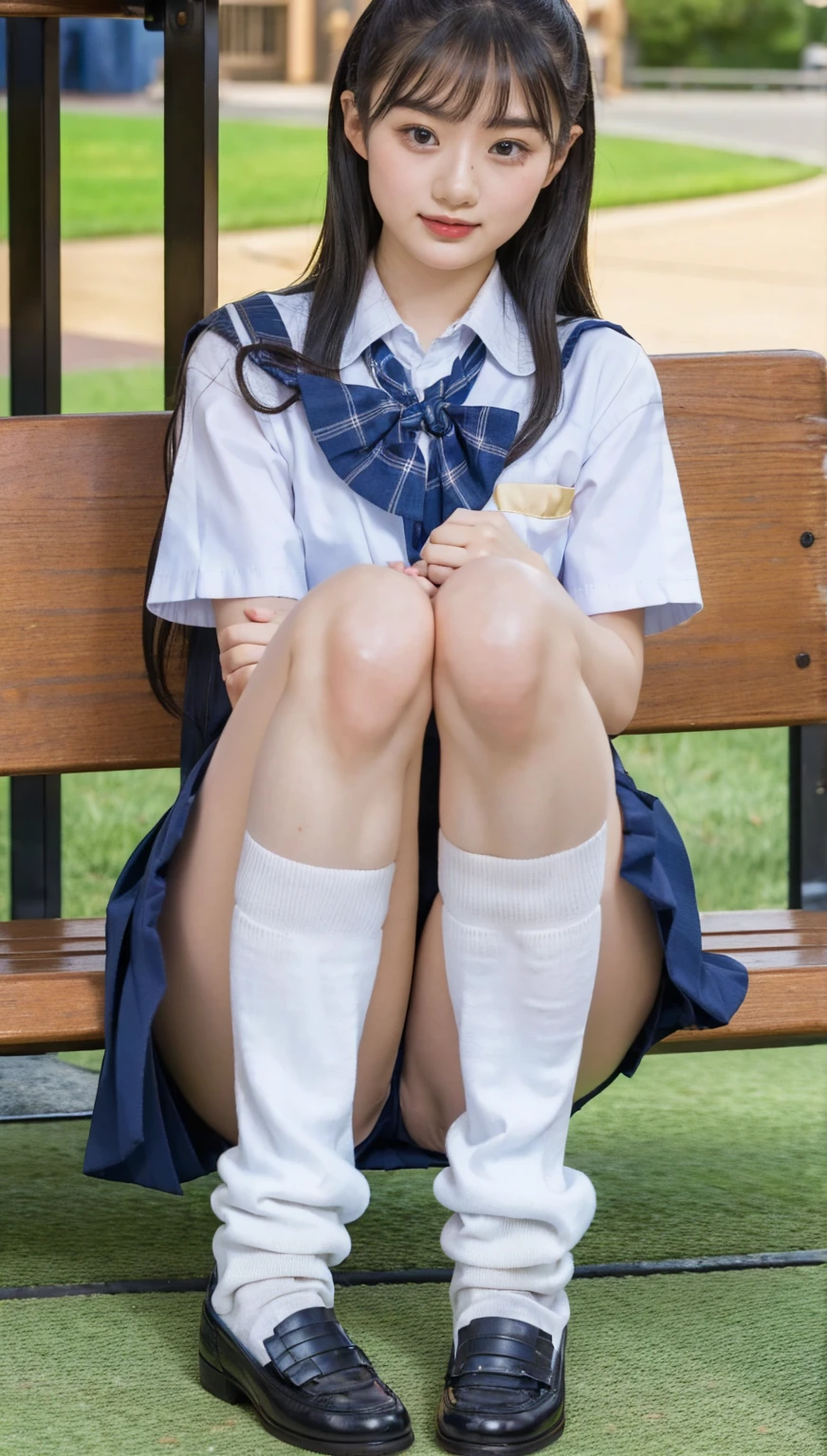 (photorealistic:1.4), best quality, masterpiece, raw 32k photo, (extremely detailed japanese beautiful girl), (extremely detailed eyes:1.2),(baby face), (ta),(14 yute face:1.2), ultra-detailed, ultra high res, amazing, BREAK,sitting,
(school uniform:1.5),detailed school girl, (disneyland:1.3), beautiful detailed girl, bangs, cute face, miniskirt,((baggysocks))