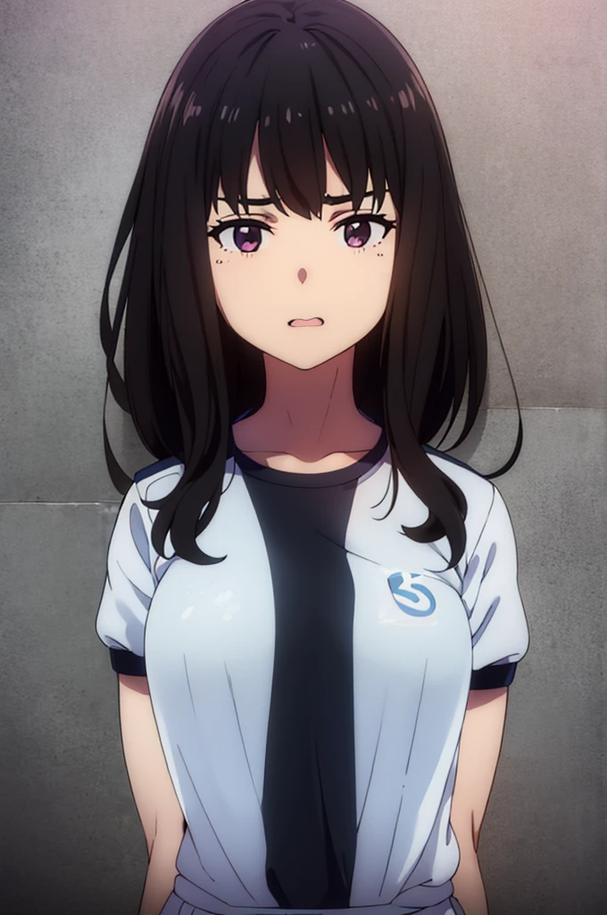 (wearing ,gym uniform:1.3),{{gym uniform:see through:1.5}},{{{,gym uniform are wet with water}}},{{be wet in the body,water immersion,steam,sweat:1.3}}, {erect nipples},Top quality, 1 beautiful Japanese woman, teen,high school student,(18 years old),medium hair, (Black hair:1.2), Ultra-realistic capture, Highly detailed, High resolution 16k close-up of human skin. Skin texture must be natural, With such detail that pores can be finely identified. Skin should look healthy, In a uniform tone. Use natural light and color,