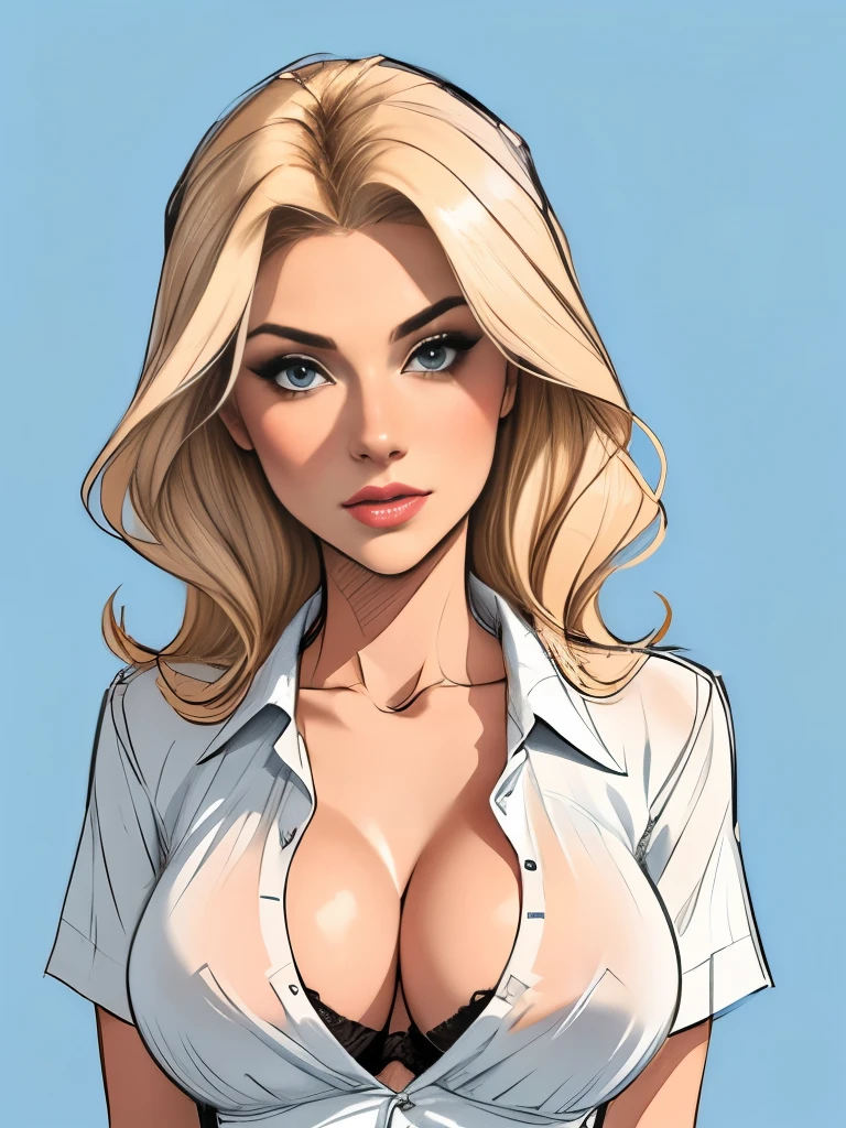 ((masterpiece)),(((best quality))),((character design sheet)),((rough sketch)),((vulgar)),thick thighs,1girl,blond hair,big ,((between breasts)),pussy juice,wearing an Wet sexual nurse uniforms and nurse cap,shirt harf lift,milking