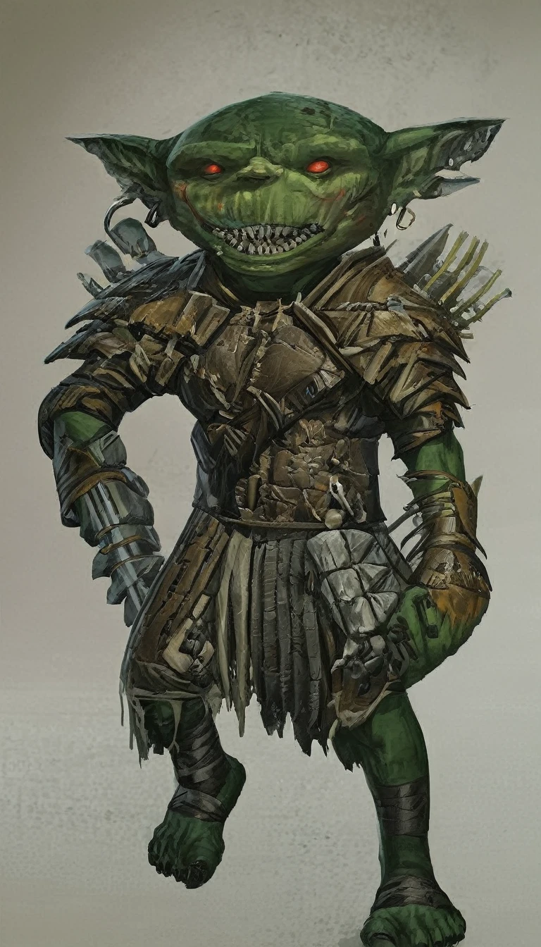 Grunkar is imposing, over two meters tall and with robust muscles. His dark green skin is covered in scars from past battles., and your yellow eyes shine with determination. Ele veste uma armadura pesada de placas, adorned with bones and trophies of her victories, e carrega um machado de guerra gigantesco, whose blade is always sharp.During a raid against a human village, Grunkar saw the devastation and suffering his tribe was causing and decided he could no longer follow that path.. Challenging your own leader, Grunkar abandoned the Broken Skulls, jurando usar suas habilidades de combate para defender os inocentes e lutar por uma causa maior.Agora, he roams the lands in search of adventure and injustices to right, using your brute strength to protect those who cannot defend themselves. Even though it is viewed with suspicion by many, Grunkar seeks to prove that an orc can be more than a mere instrument of destruction.
