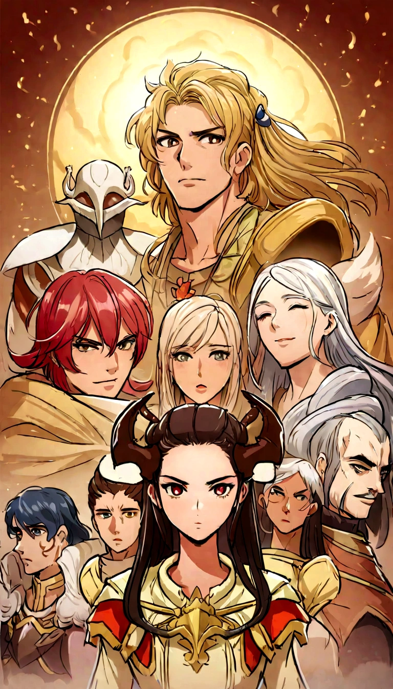 Greek mythology cover with all the popular deities, heroes and demigods, each with their characteristic pose in Greek style and in a super cover design poster