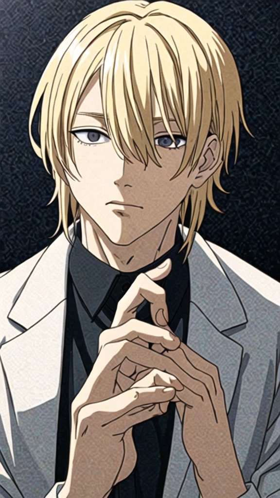 man with blonde hair covering his eye