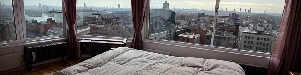 No person, only the room, overlooking the city, window, empty bedsexy bedroom, sex inspired, inviting, bed, rose, adult, adult content, spicy, sex