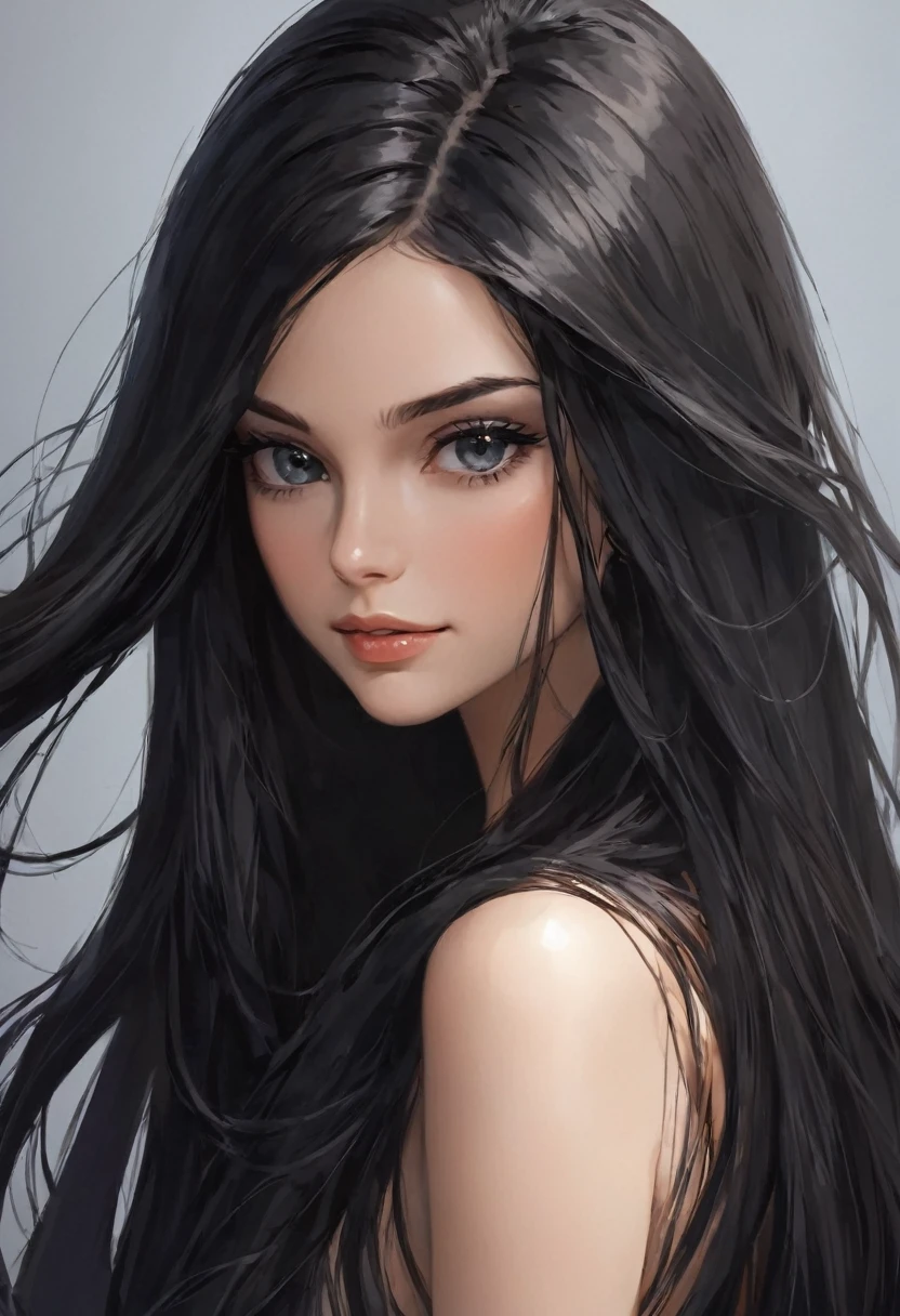 Dark long hair , woman , beautiful , gorgeus girl