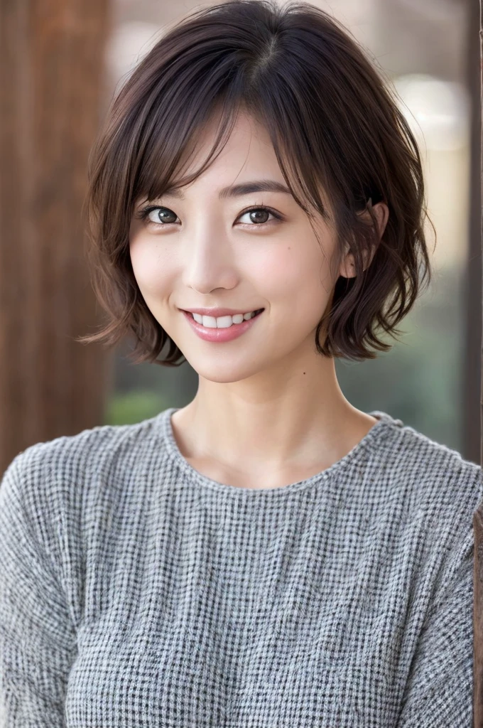 You are a professional gravure photographer.。future、Beautiful Eyes、 ((Highest quality)), Clear contours, Woman with beautiful face, (((One Girl,alone))), ((Beautiful Eyes)), Sex Appeal,Albedo and Specular Maps、Accurate simulation of lightweight material interactions、Very Short Hair、smile、Pole dancer
