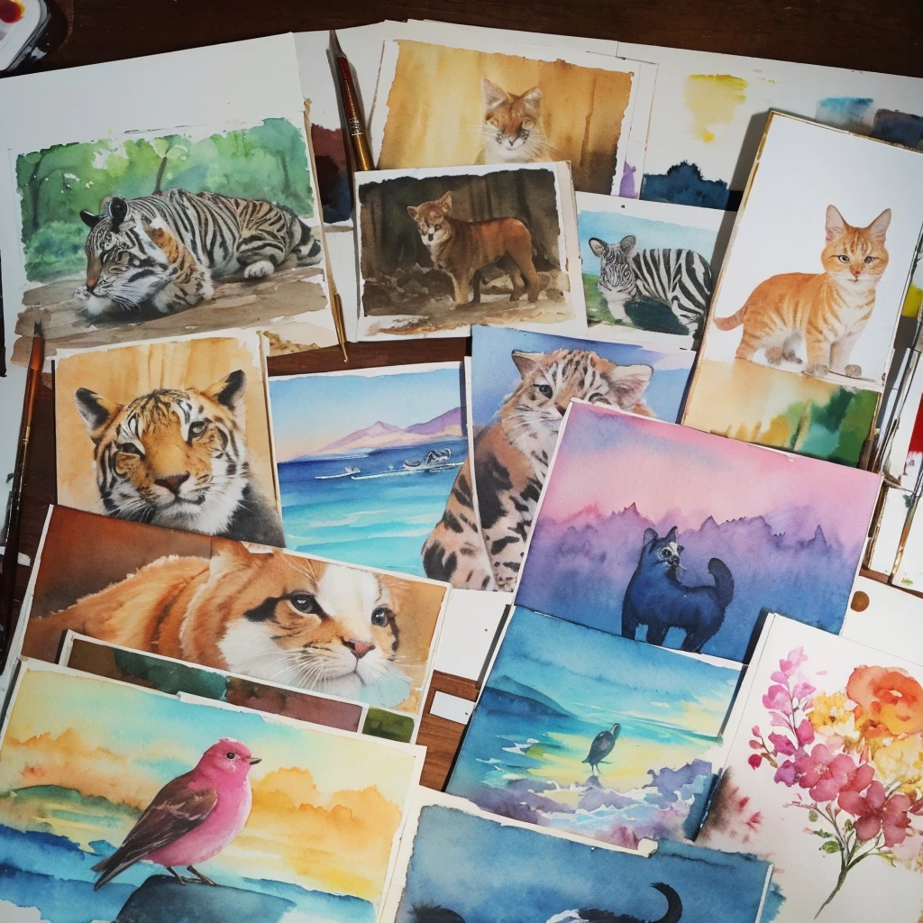 Animals,Painting,Watercolor,Pastel