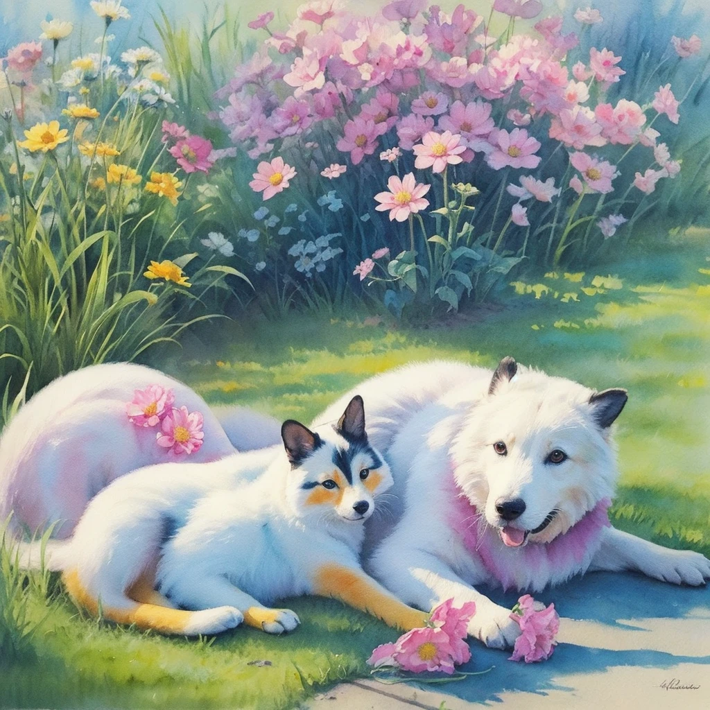 Animals,Painting,Watercolor,Pastel