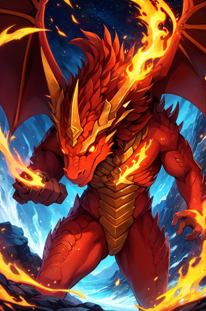 No alto de uma montanha enevoada, the Fire Dragon stands imposingly, with its glistening scales and flaming eyes that seem to reflect the power of dormant volcanoes. Suas asas imensas, quando abertas, cover the sky like an impending storm, spreading intense heat that causes the surrounding vegetation to wither instantly. Com um rugido que reverbera pelas cavernas e vales, he declares his sovereignty over the territory, assustando qualquer criatura que ouse se aproximar. Your fire is not just destruction, but also the source of life for his followers, who see in the dragon a living god, venerando-o com oferendas e rituais ancestrais. Em seu covil, guardado por uma horda de tesouros brilhantes, ele repousa sobre montanhas de ouro, esmeraldas e rubis, accumulated over centuries of conquests. Lendas sussurram que, Beyond his brute force, the Fire Dragon has ancient knowledge, capaz de desvendar os segredos mais profundos do universo. This knowledge is protected by enigmas and challenges that only the bravest and most intelligent dare to face. Entre os povos das redondezas, Stories about heroes who tried to defeat or tame the dragon are told with reverence, but they all failed before the majesty and power of the Fire Dragon. He represents the pinnacle of strength and wisdom, uma criatura que transcende o tempo e a mortalidade, reminding everyone of human fragility in the face of the magnificence of indomitable nature. Every sunrise is a reminder of your presence, as the sky turns red, como se o mundo inteiro estivesse sob seu olhar vigilante.
