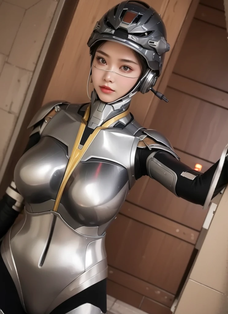 Futuristic high-tech style,best quality,Fairy Skin,(every time :1.2),eternal,Very detailed,Practical,high quality,Light,Light线追踪,Ultra HD,Upper Body, Future Iron Man Mech,shooting,Battery,Transmitter,Large caliber artillery,Rostlan 8K,Armored Girl,Wearing a cyberpunk technology helmet,星际战甲helmet,With breathing Light,The armor of the future shines,Armed Cannon,High-tech armor,helmet,Mechanical,