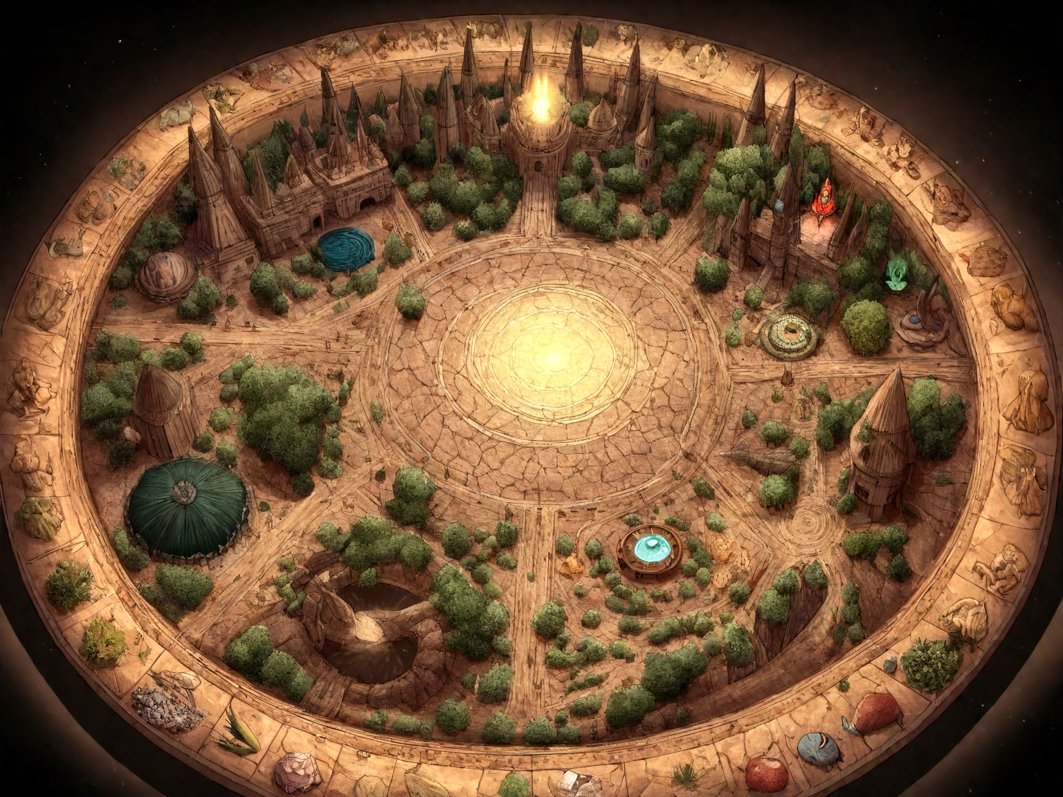 Direct top-down shot of bird's eye from a drone, Battle Map of an Underground Science Prison, (Massive Dark Magic Roots Sprouting From the West:1.2), (Black necrotic magic in the air:1.2), fuego, hielo y truenos, Mazmorras y dragones, Final fantasy, Arte del juego, (Arquitectura e interiores coherentes, con proporciones y texturas realistas, Detalles intrincados, Dibujado a mano, Vibrante, cinematic lighting, Obra maestra, 8k:1.2)