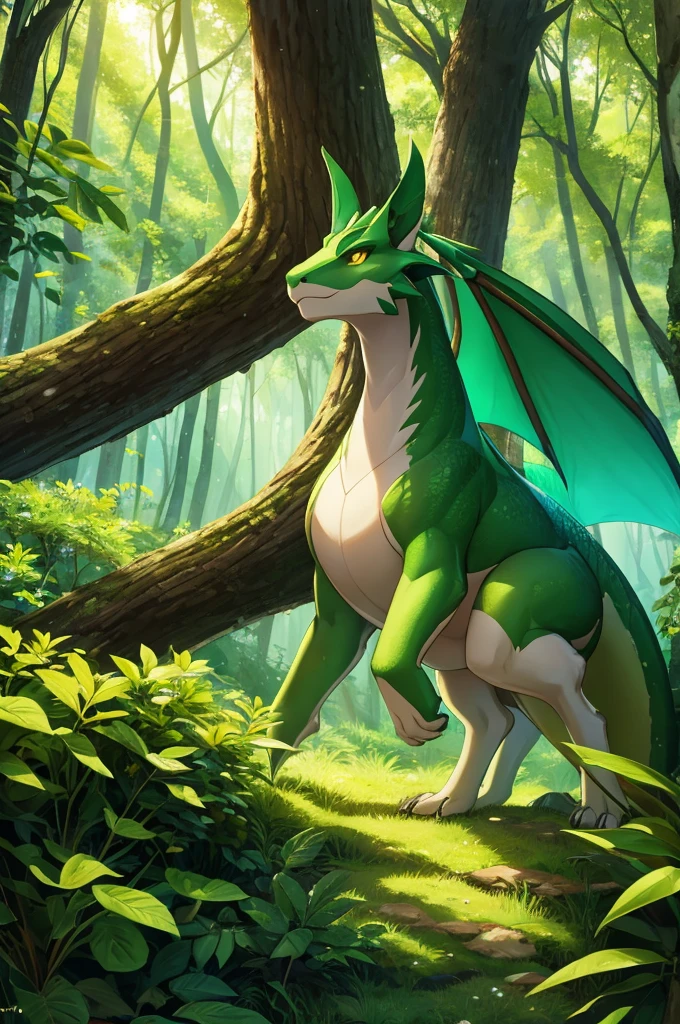 In the heart of a dense forest, onde a luz do sol mal penetra, lives the Earth Dragon, uma criatura imensa cujas escamas se assemelham a placas de granito e musgo. Seus olhos, de um verde profundo, Shine like emeralds under the shade of ancient trees. Com um movimento de suas patas poderosas, ele pode fazer a terra tremer e abrir fendas profundas no solo. Suas asas, quando abertas, assemelham-se a folhas gigantescas, capable of generating gales that spread seeds and pollen throughout the forest. He is the guardian of nature's oldest secrets, conhecendo cada raiz e cada riacho escondido. The tribes living nearby worship him as a god of fertility and renewal., performing rituals in his honor to ensure good harvests and protection from natural disasters. Em seu covil, a cave hidden behind a sacred waterfall, ele descansa sobre um leito de minerais raros e cristais que emitem uma luz suave e curativa. Legends say that its blood has extraordinary healing properties, capable of curing the most terrible diseases and prolonging the lives of those who are lucky enough to achieve it. Heroes and adventurers through the centuries have sought his wisdom and power, mas poucos conseguiram encontrar seu esconderijo, guardado por criaturas da floresta e labirintos naturais. The Earth Dragon represents the primordial force of nature, the connection between the physical and spiritual world. Your presence is felt in every sprout that emerges in spring, em cada fruto que amadurece e em cada tempestade que nutre a terra. He is a constant reminder of the eternal cycle of life, morte e renascimento, and the interdependence of all creatures. Every distant thunder, cada terremoto leve, It's an echo of your existence, reminding everyone of the indomitable strength that lies beneath their feet and the need to live in harmony with the natural world.